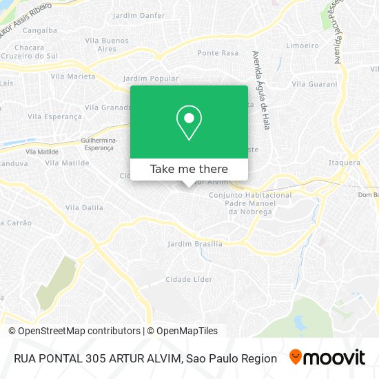 RUA PONTAL 305  ARTUR ALVIM map