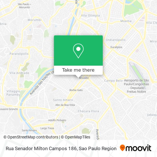 Mapa Rua Senador Milton Campos 186