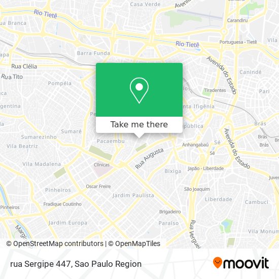 Mapa rua Sergipe 447
