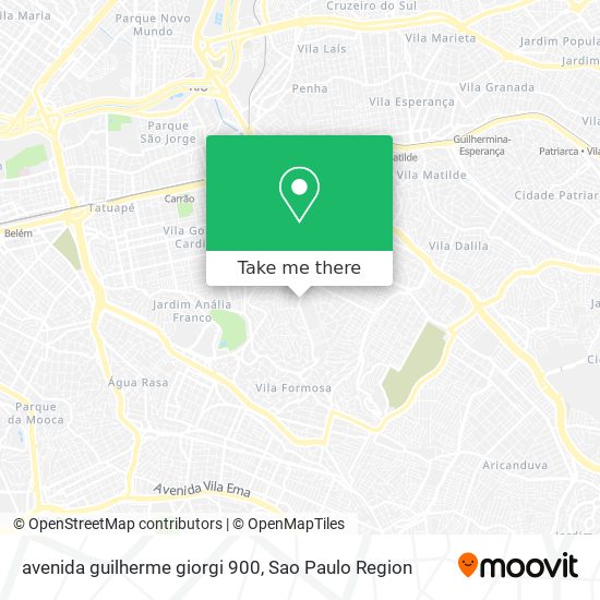 Mapa avenida guilherme giorgi 900
