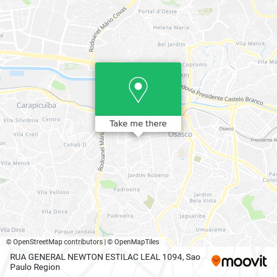 Mapa RUA GENERAL NEWTON ESTILAC LEAL 1094