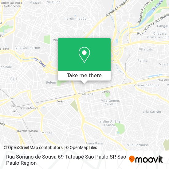 Mapa Rua Soriano de Sousa  69   Tatuapé   São Paulo   SP