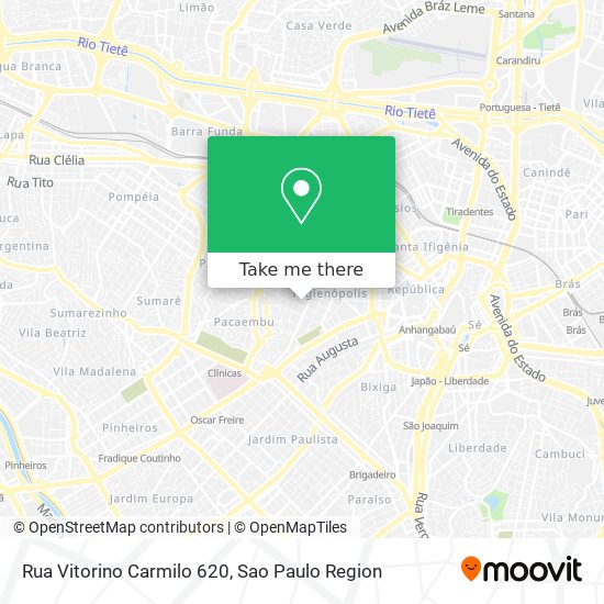Mapa Rua Vitorino Carmilo 620