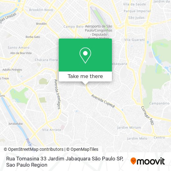 Mapa Rua Tomasina  33   Jardim Jabaquara   São Paulo   SP