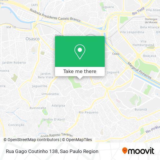 Mapa Rua Gago Coutinho 138