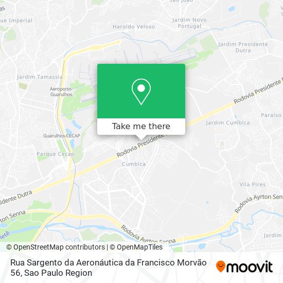 Mapa Rua Sargento da Aeronáutica da Francisco Morvão 56