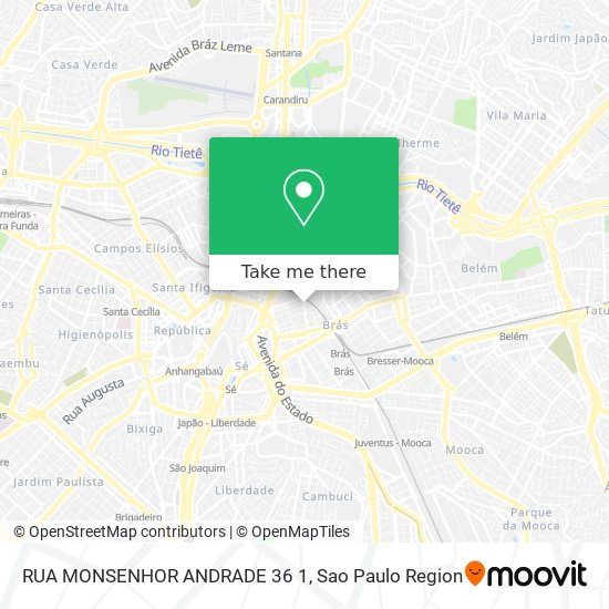 Mapa RUA MONSENHOR ANDRADE  36 1