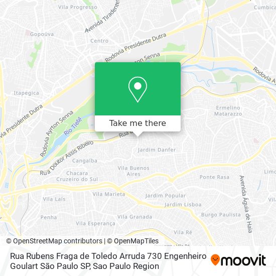 Mapa Rua Rubens Fraga de Toledo Arruda  730   Engenheiro Goulart   São Paulo   SP