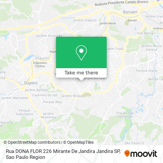 Rua DONA FLOR  226   Mirante De Jandira   Jandira   SP map