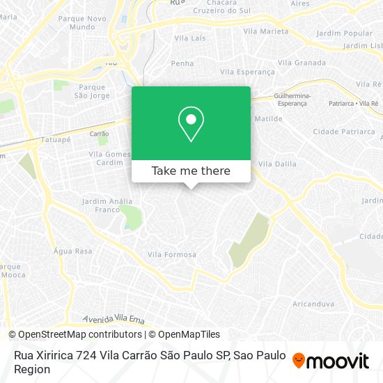 Mapa Rua Xiririca  724   Vila Carrão   São Paulo   SP