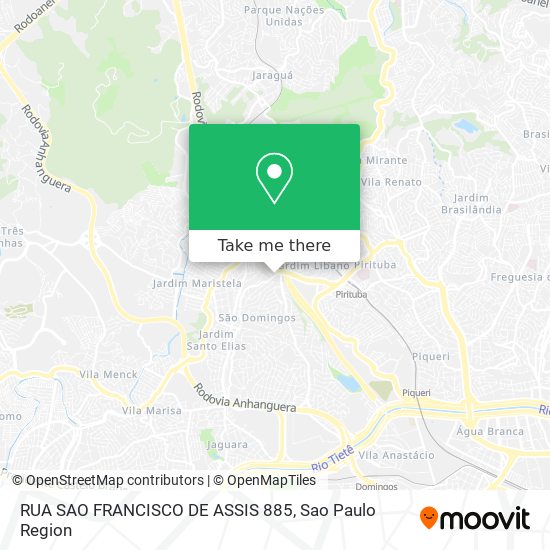 Mapa RUA SAO FRANCISCO DE ASSIS 885