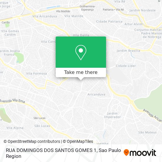 Mapa RUA DOMINGOS DOS SANTOS GOMES 1