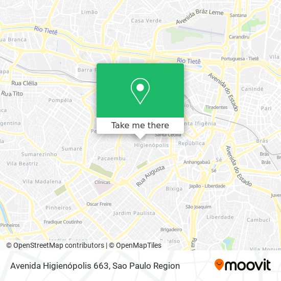 Mapa Avenida Higienópolis 663