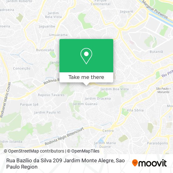 Rua Bazílio da Silva 209   Jardim Monte Alegre map