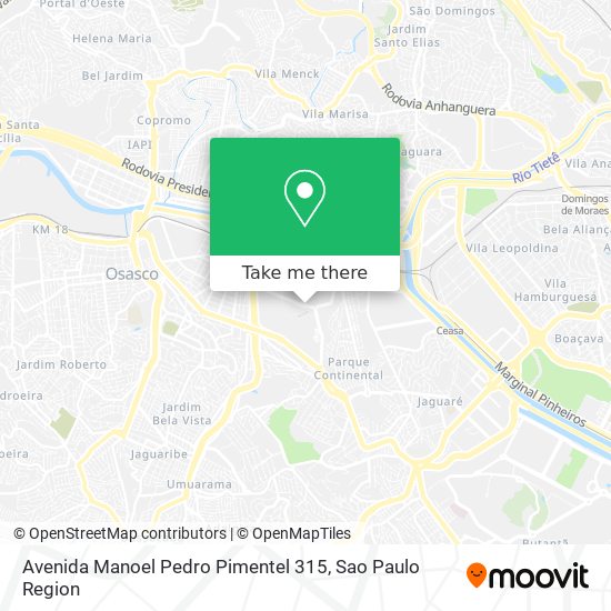 Mapa Avenida Manoel Pedro Pimentel 315