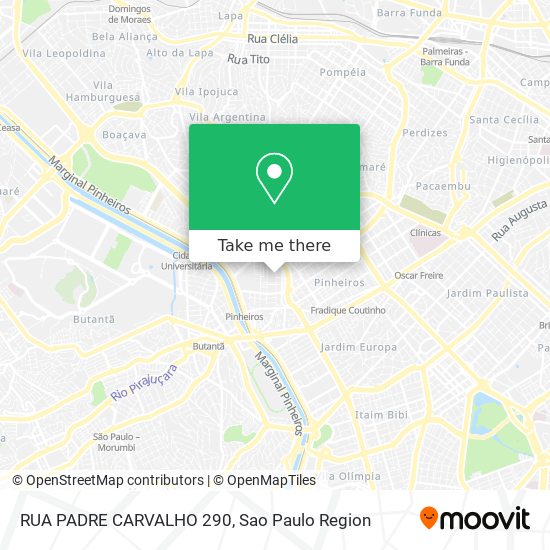 RUA PADRE CARVALHO  290 map