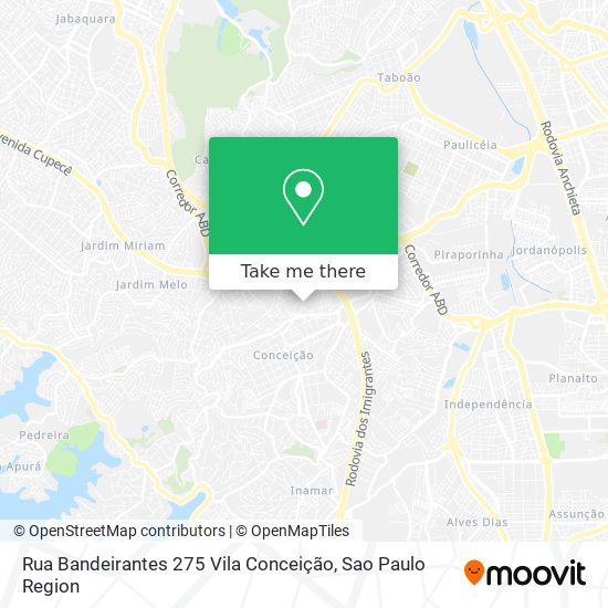 Mapa Rua Bandeirantes  275   Vila Conceição