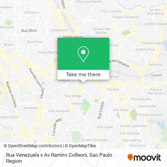 Mapa Rua Venezuela x Av  Ramiro Colleoni