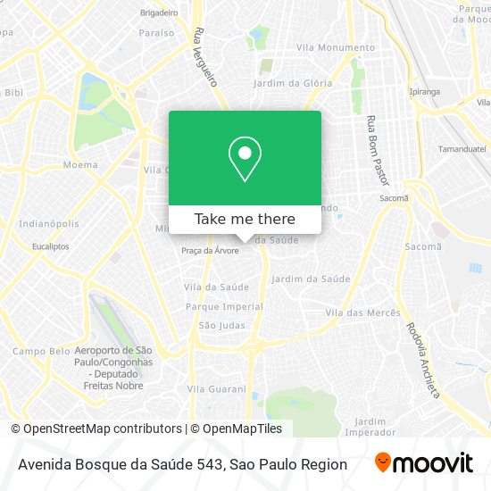 Mapa Avenida Bosque da Saúde 543