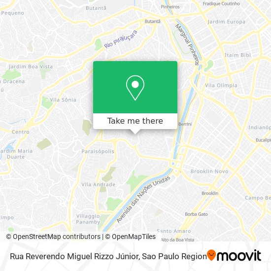 Mapa Rua Reverendo Miguel Rizzo Júnior