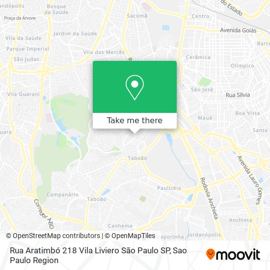 Mapa Rua Aratimbó  218   Vila Liviero   São Paulo   SP