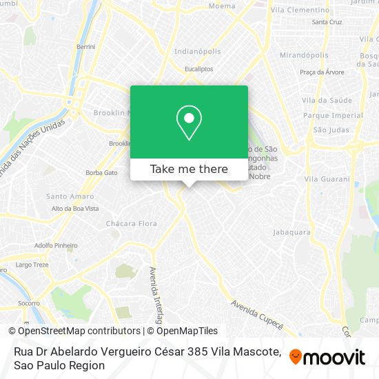 Mapa Rua Dr  Abelardo Vergueiro César  385   Vila Mascote