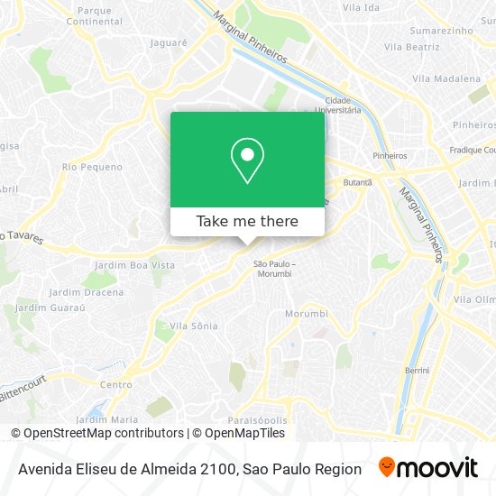 Mapa Avenida Eliseu de Almeida 2100