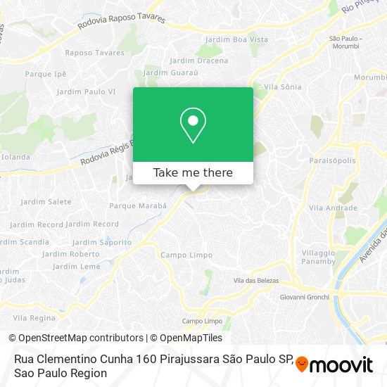 Rua Clementino Cunha   160   Pirajussara   São Paulo   SP map