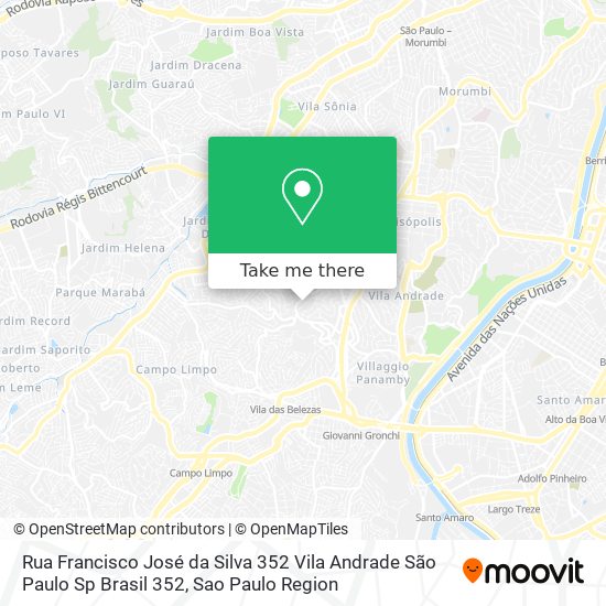 Mapa Rua Francisco José da Silva  352   Vila Andrade  São Paulo   Sp  Brasil 352