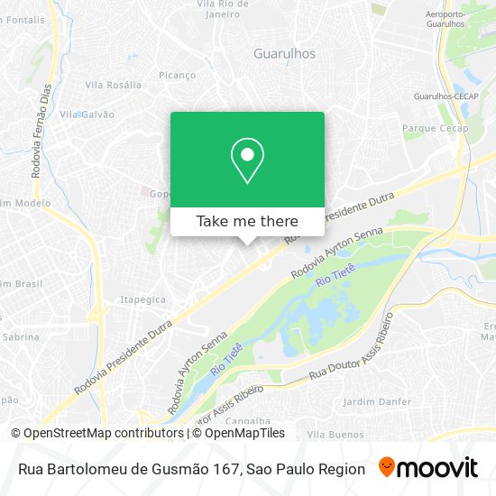 Mapa Rua Bartolomeu de Gusmão 167
