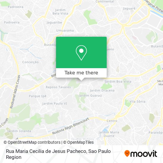Mapa Rua Maria Cecilia de Jesus Pacheco