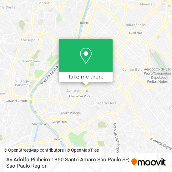 Av  Adolfo Pinheiro   1850   Santo Amaro   São Paulo   SP map