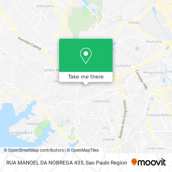 Mapa RUA MANOEL DA NOBREGA 435