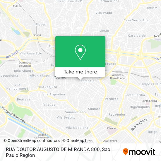 Mapa RUA DOUTOR AUGUSTO DE MIRANDA 800