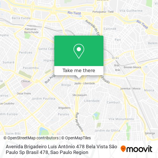 Mapa Avenida Brigadeiro Luís Antônio  478   Bela Vista  São Paulo   Sp  Brasil 478