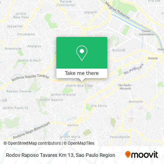 Rodov  Raposo Tavares   Km 13 map