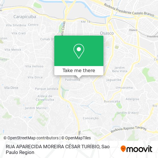 RUA APARECIDA MOREIRA CÉSAR TURÍBIO map