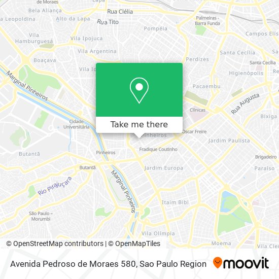 Mapa Avenida Pedroso de Moraes 580