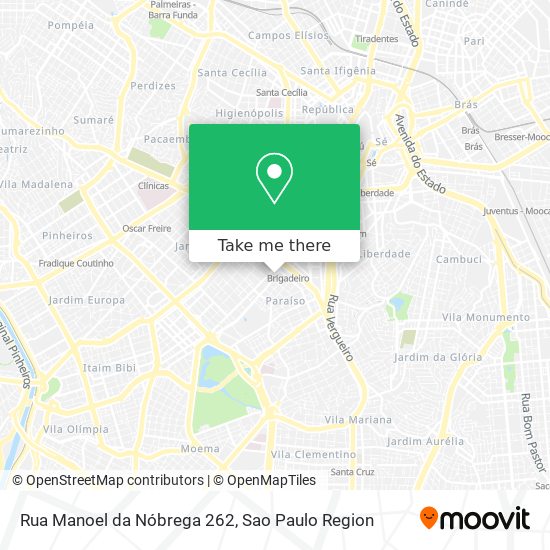 Mapa Rua Manoel da Nóbrega 262