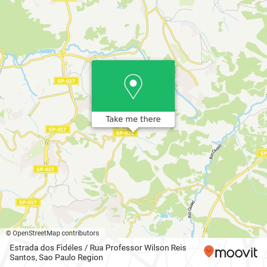 Mapa Estrada dos Fidéles / Rua Professor Wilson Reis Santos