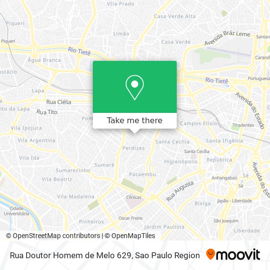 Rua Doutor Homem de Melo 629 map