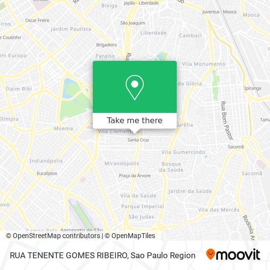 Mapa RUA TENENTE GOMES RIBEIRO