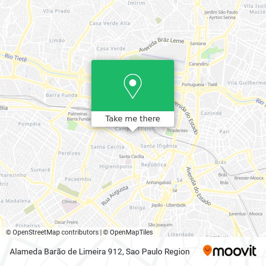 Mapa Alameda Barão de Limeira 912