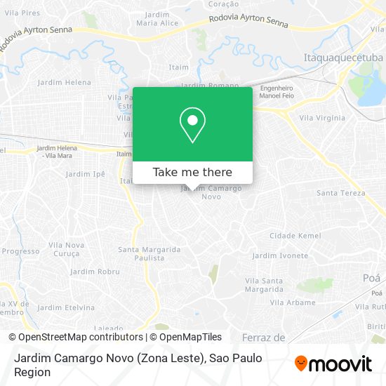 Mapa Jardim Camargo Novo (Zona Leste)