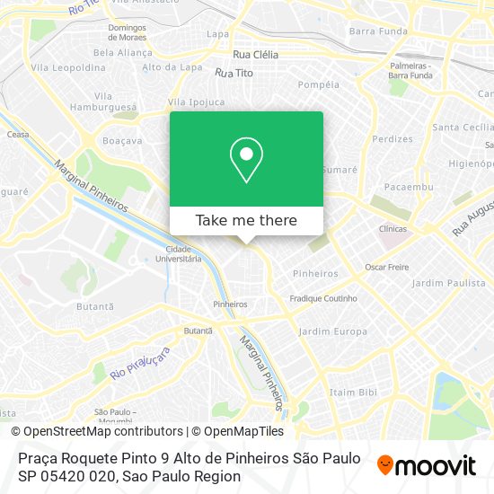 Praça Roquete Pinto  9   Alto de Pinheiros  São Paulo   SP  05420 020 map