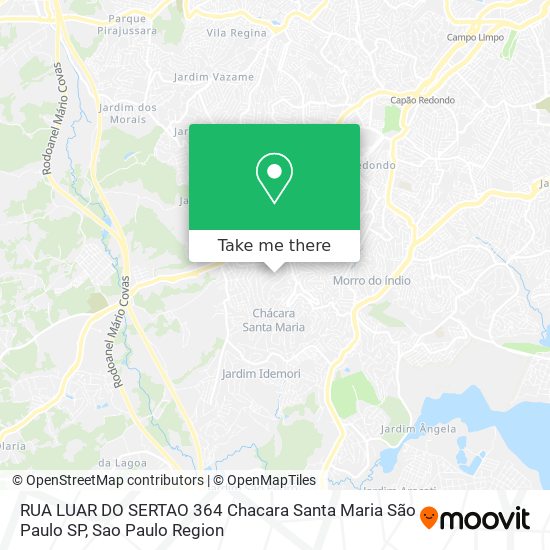 Mapa RUA LUAR DO SERTAO  364   Chacara Santa Maria   São Paulo   SP