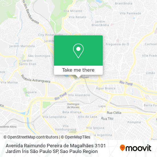 Mapa Avenida Raimundo Pereira de Magalhães  3101   Jardim Íris   São Paulo   SP