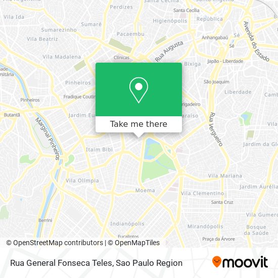 Mapa Rua General Fonseca Teles