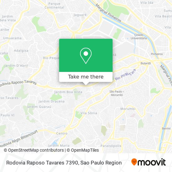 Mapa Rodovia Raposo Tavares 7390