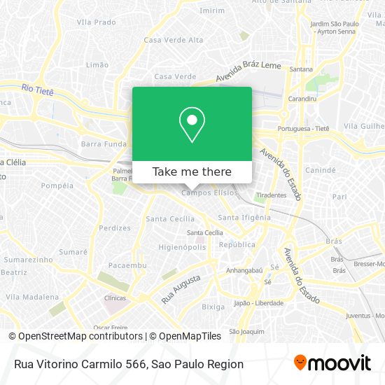 Mapa Rua Vitorino Carmilo 566